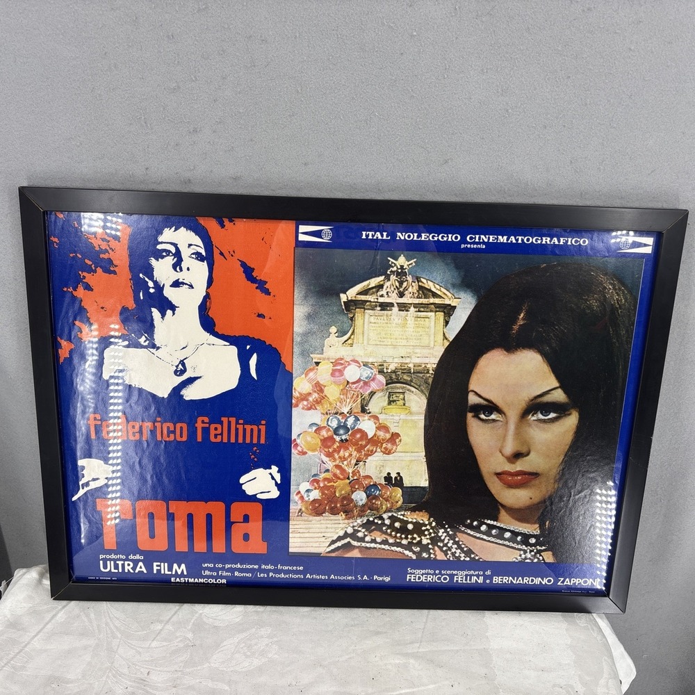Fellini Roma Italian Fotobusta Movie Poster 1972 Federico Fellini Framed 27x19